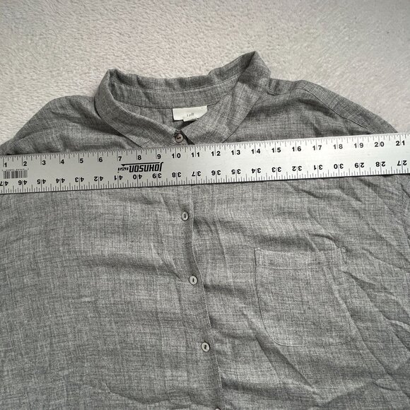 J. Jill Womens Gray Long Sleeve Button-Down Shirt XL Casual Pocket Lightweight - Picture 6 of 8